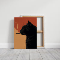 Midnight Rebellion: Feline's Smoky Contemplation