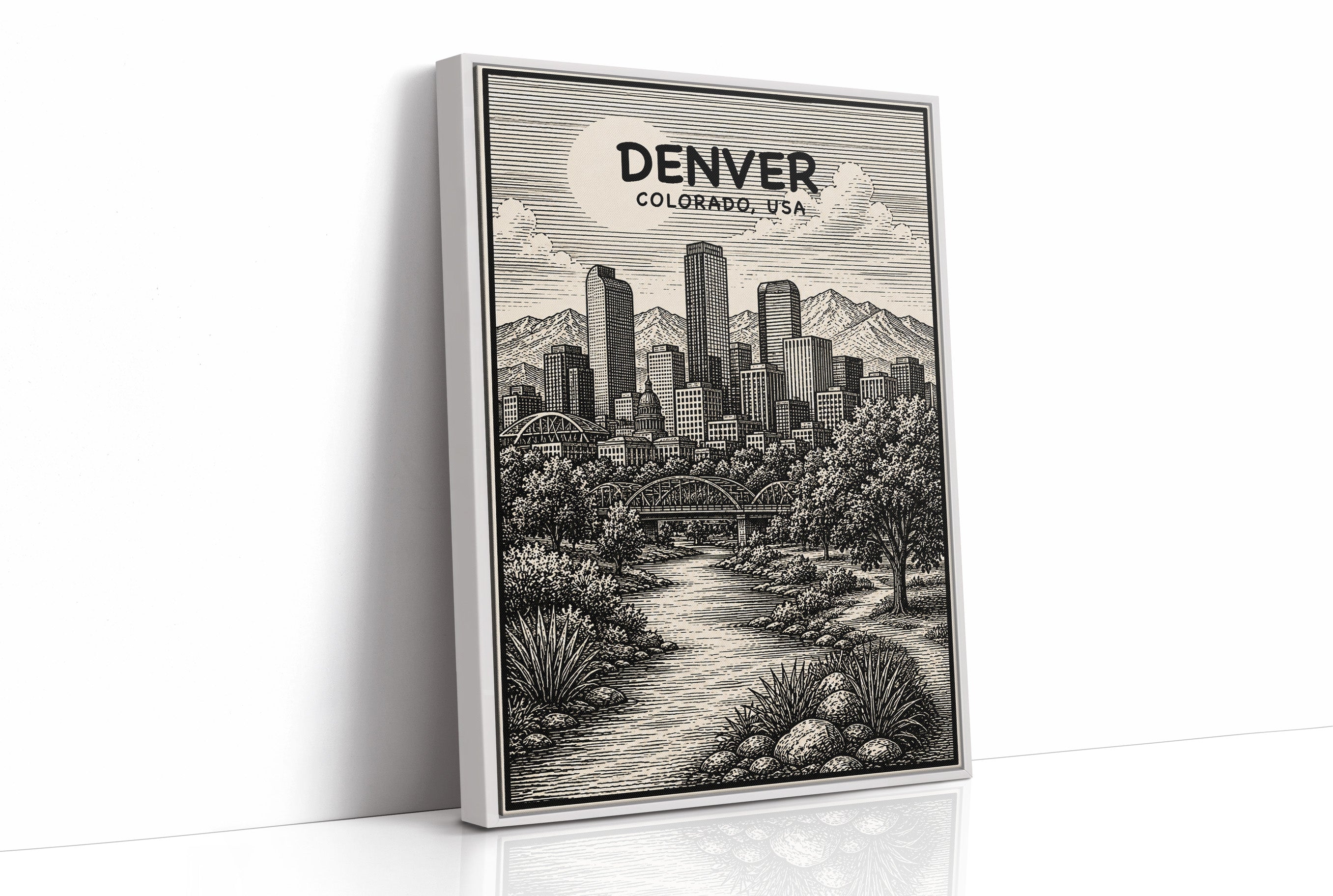 Denver in Woodcut