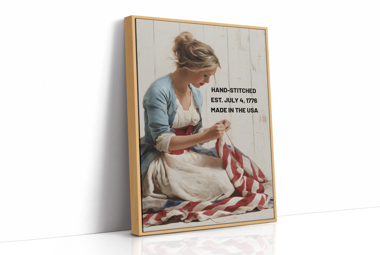 Hand-Stitched, Est. July 4, 1776