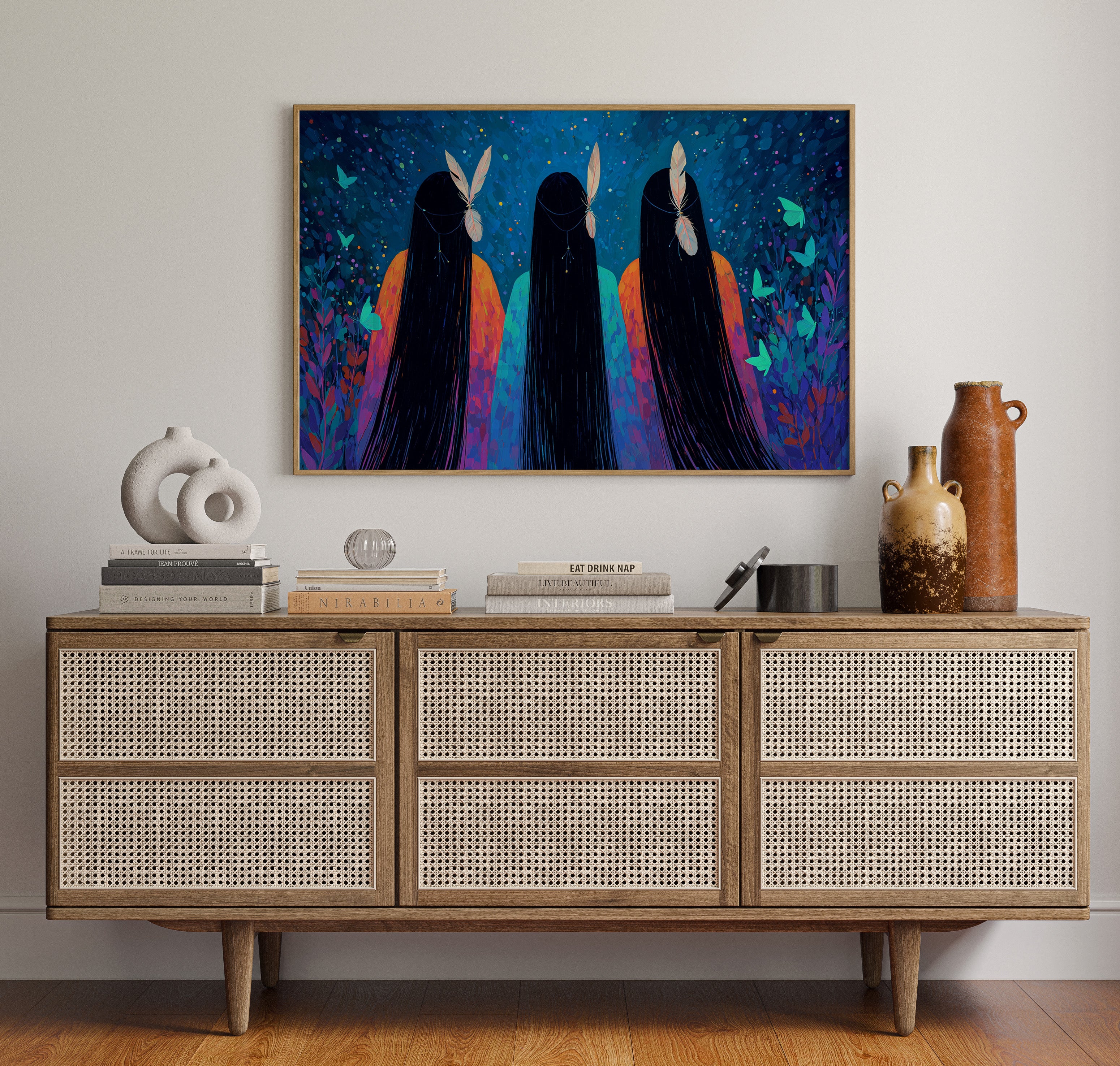 Moonlit Sisters Dance With Butterflies