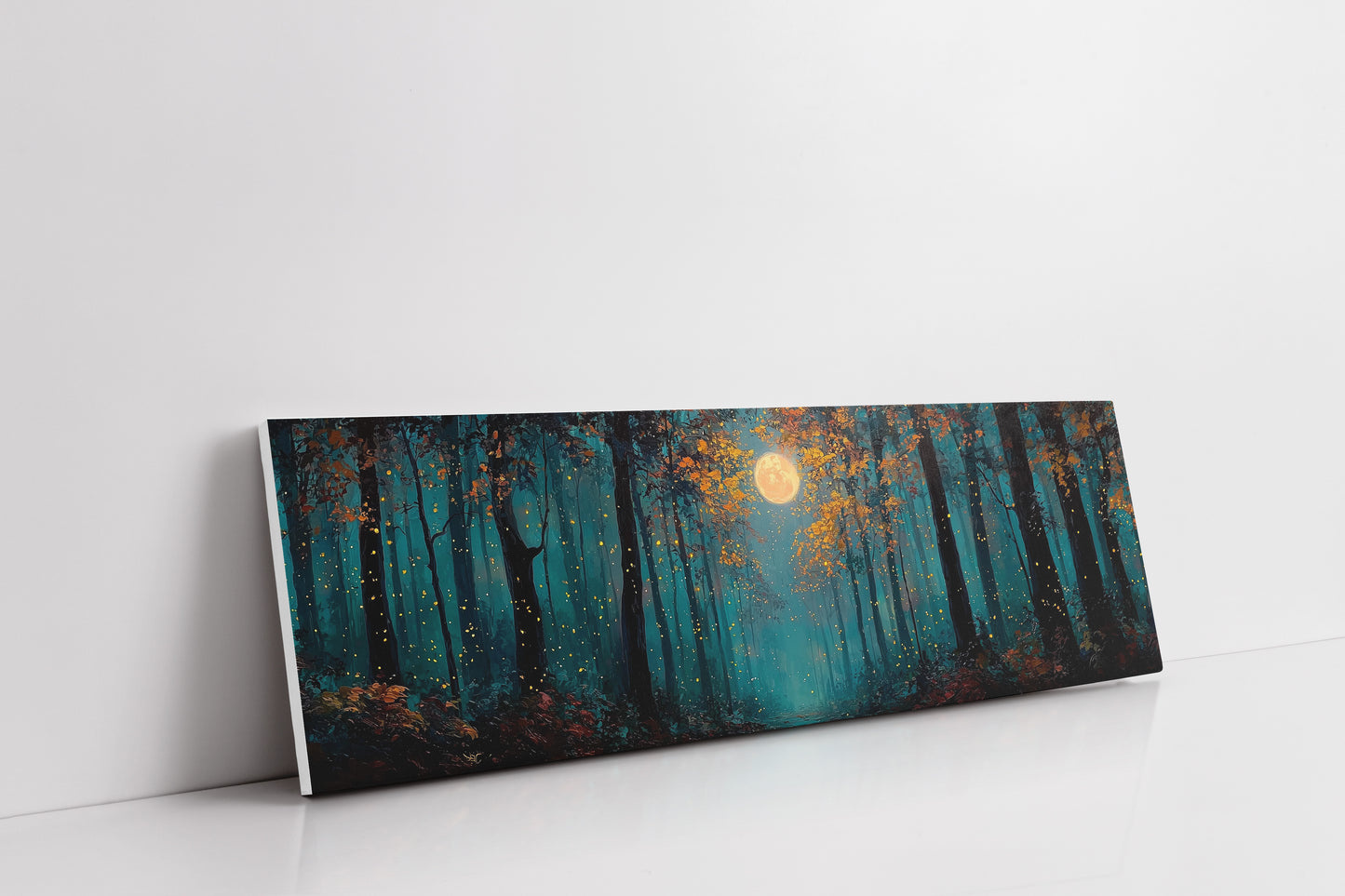 Moonlit Forest Of Fireflies