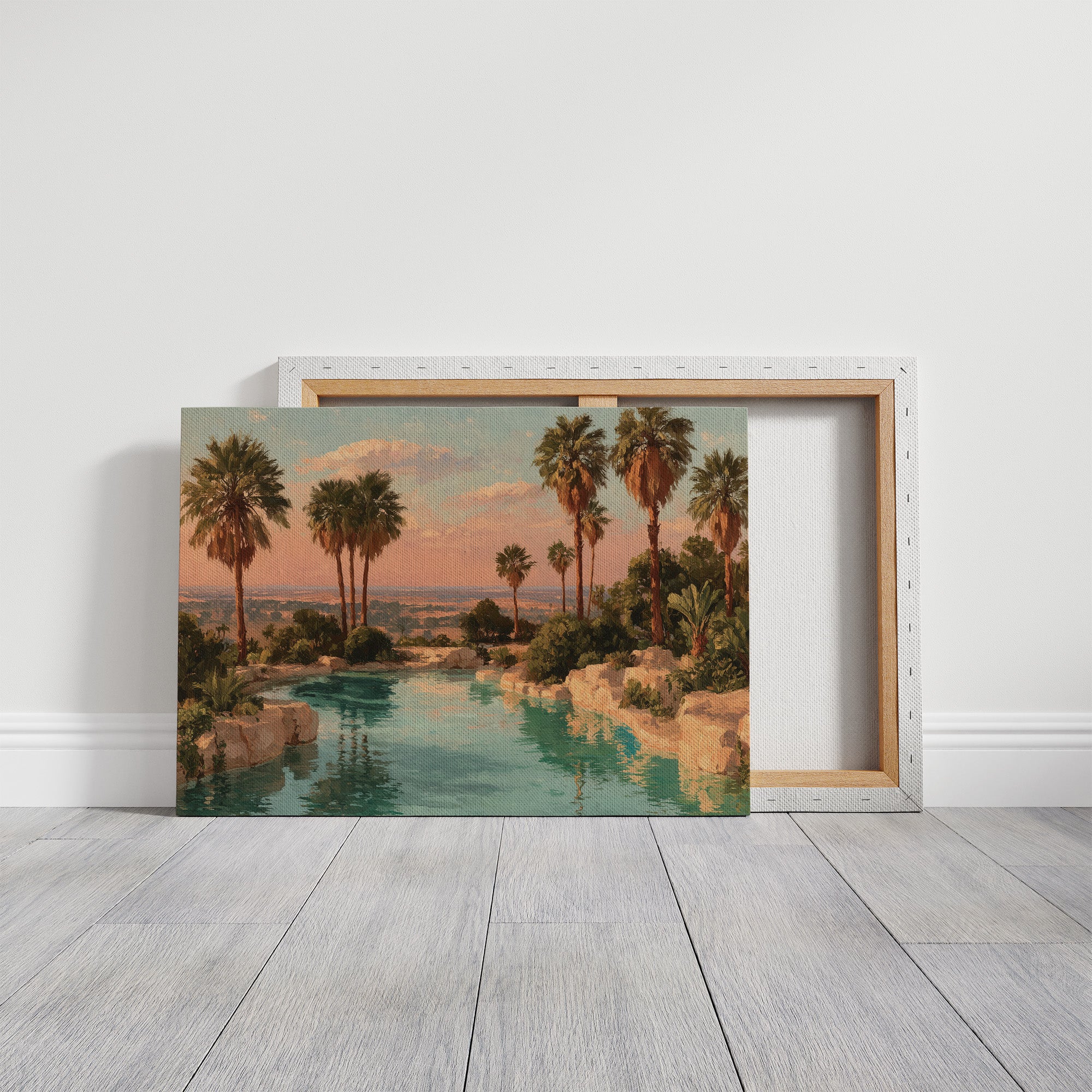 Desert Oasis at Sunset
