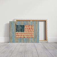 Faded Flag on Blue Ticking
