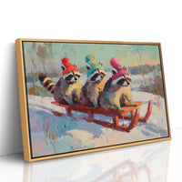 Winter Ride with Bright Hats