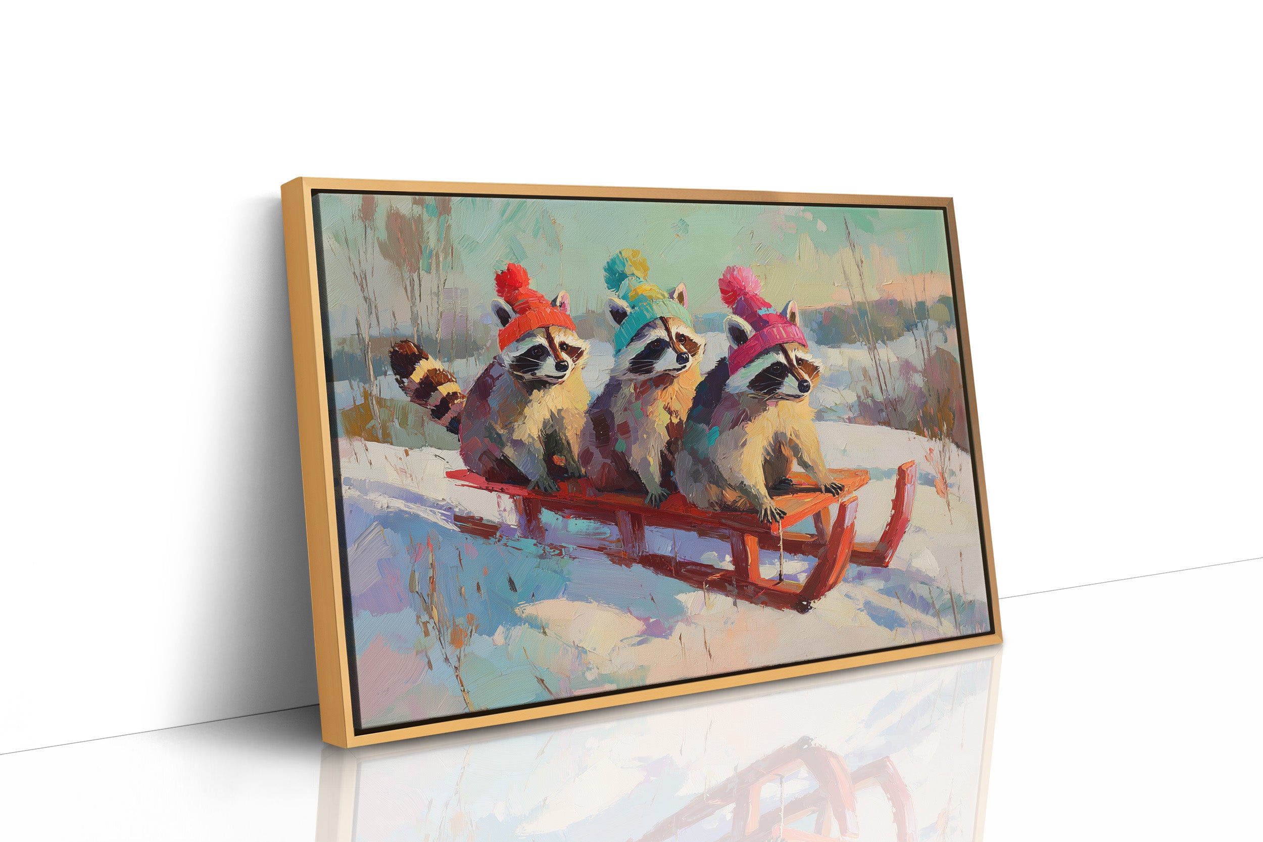 Winter Ride with Bright Hats