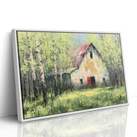 Old Barn Among the Birches