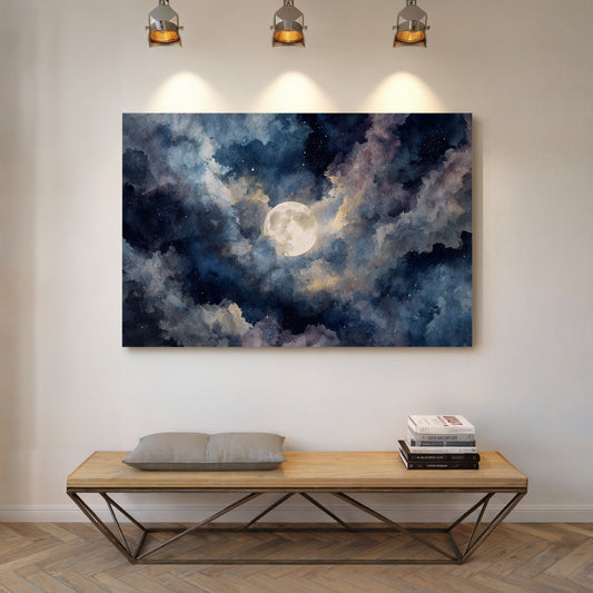 Moonlight Dances Through Storm Clouds