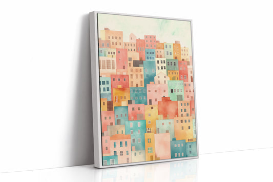 Stacked City Dreams Watercolor Print