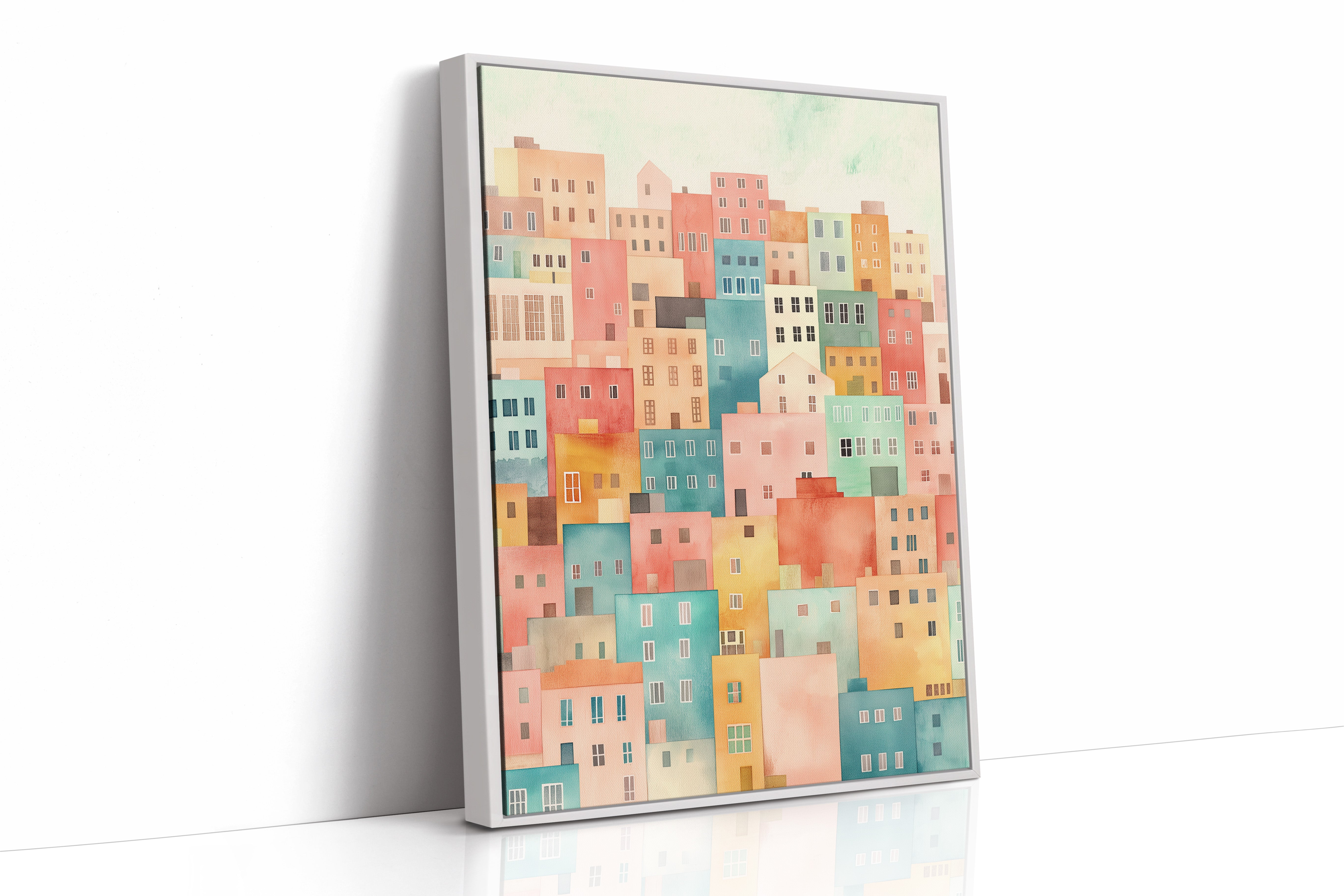 Stacked City Dreams Watercolor Print