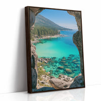 Turquoise Cove Through Granite Window