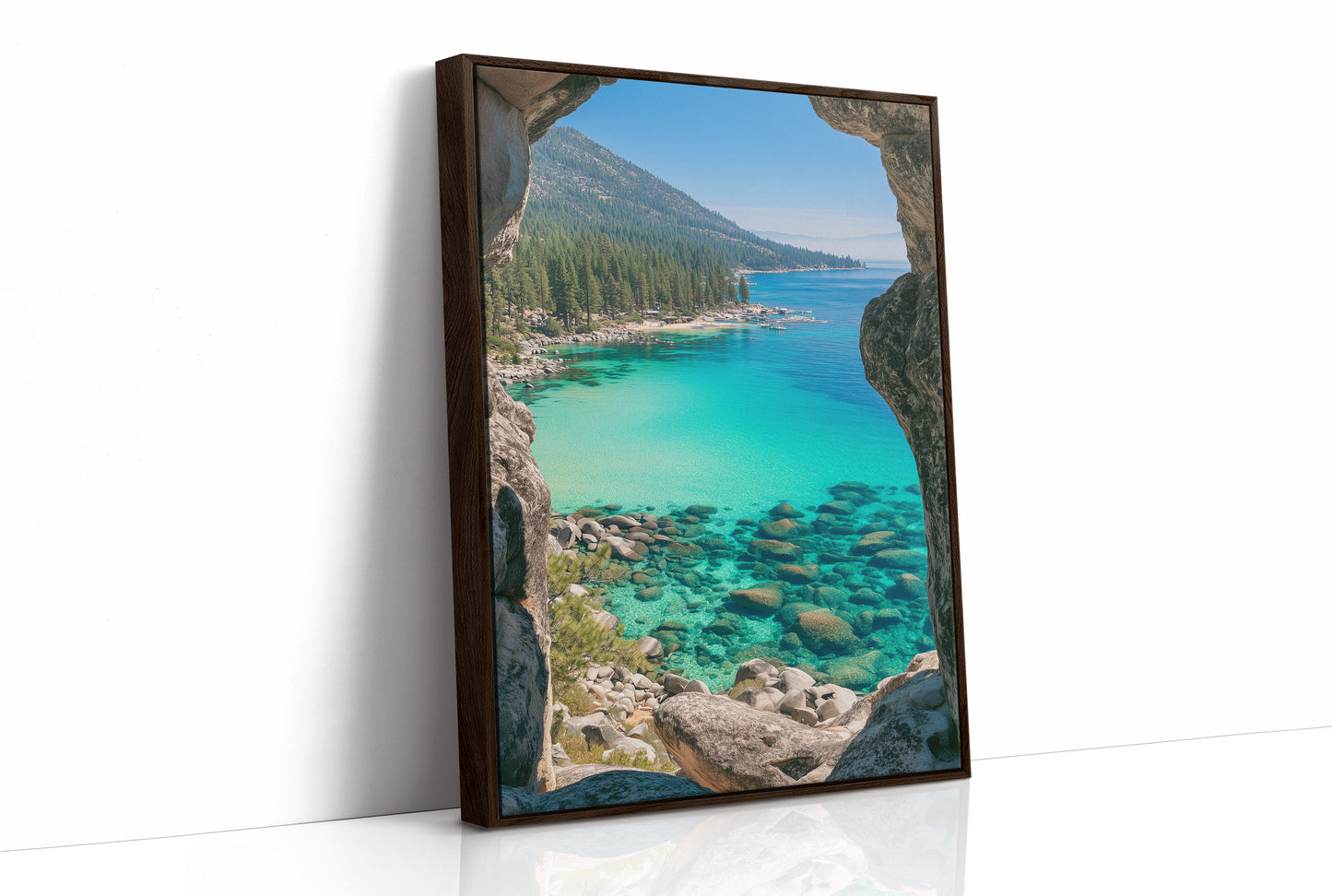 Turquoise Cove Through Granite Window