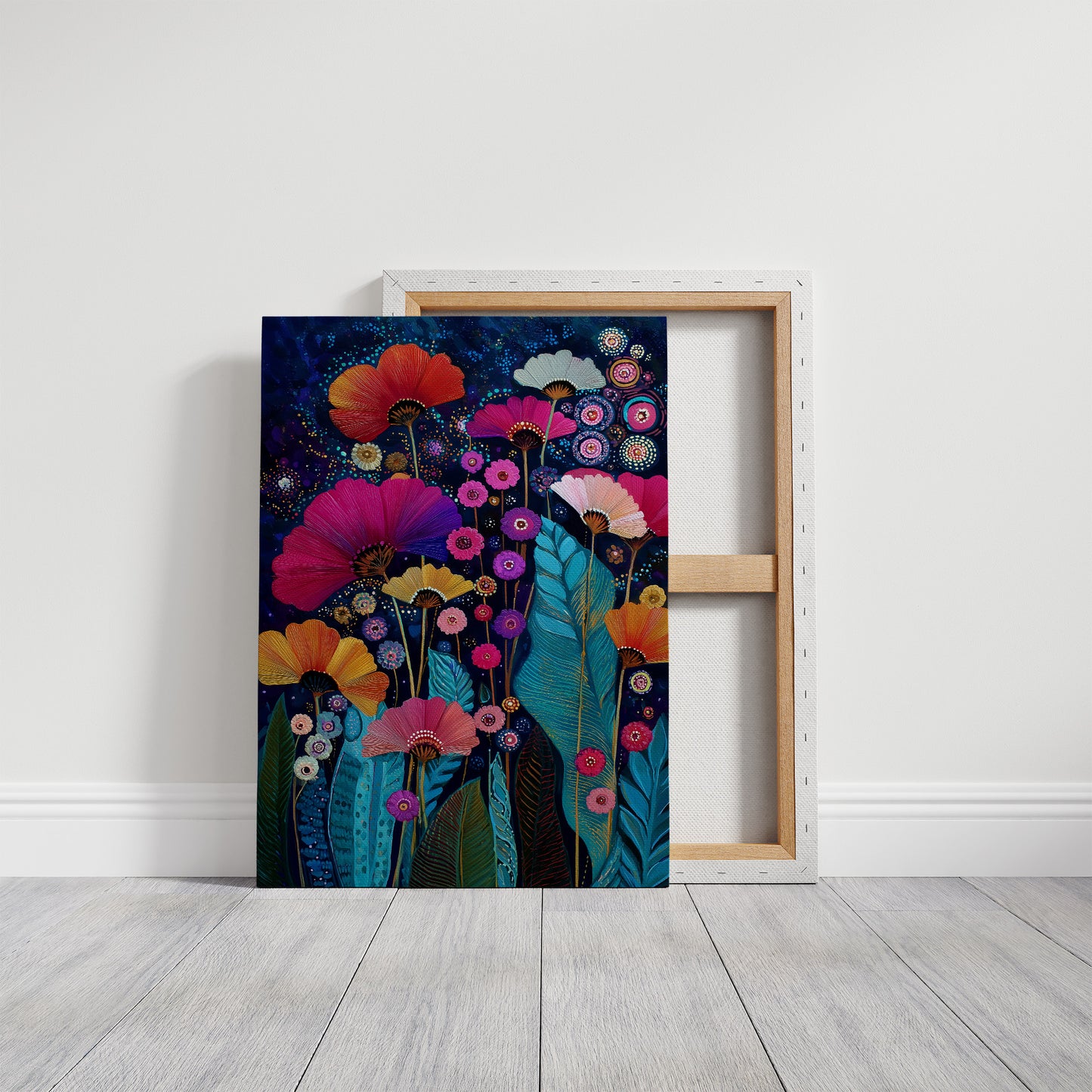 Midnight Garden Blooms Electric Dreams