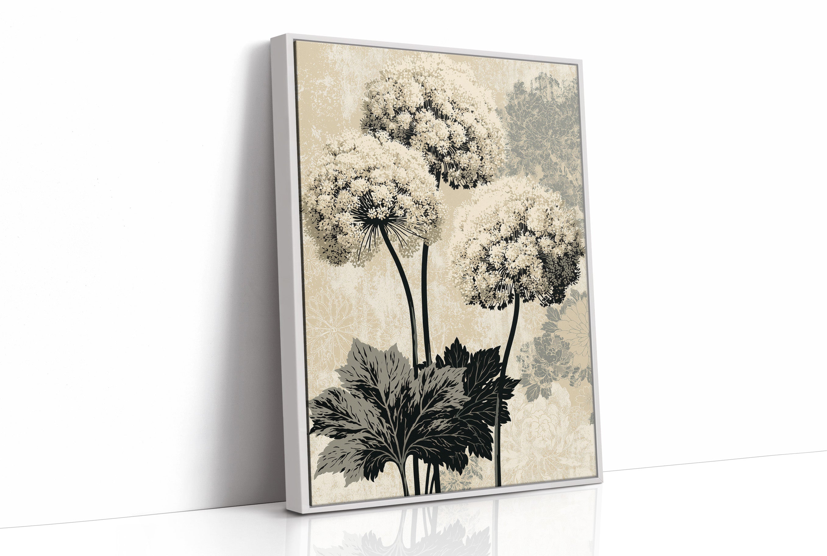 Lace Blooms in Ivory and Taupe
