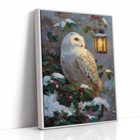 Snowy Owl By Lantern Glow