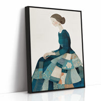 Patchwork Elegance in Teal Reverie