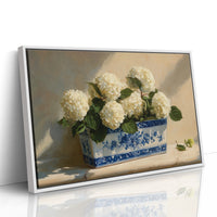 White Blooms in Blue Porcelain