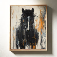 Fierce Stallion in Amber Rain
