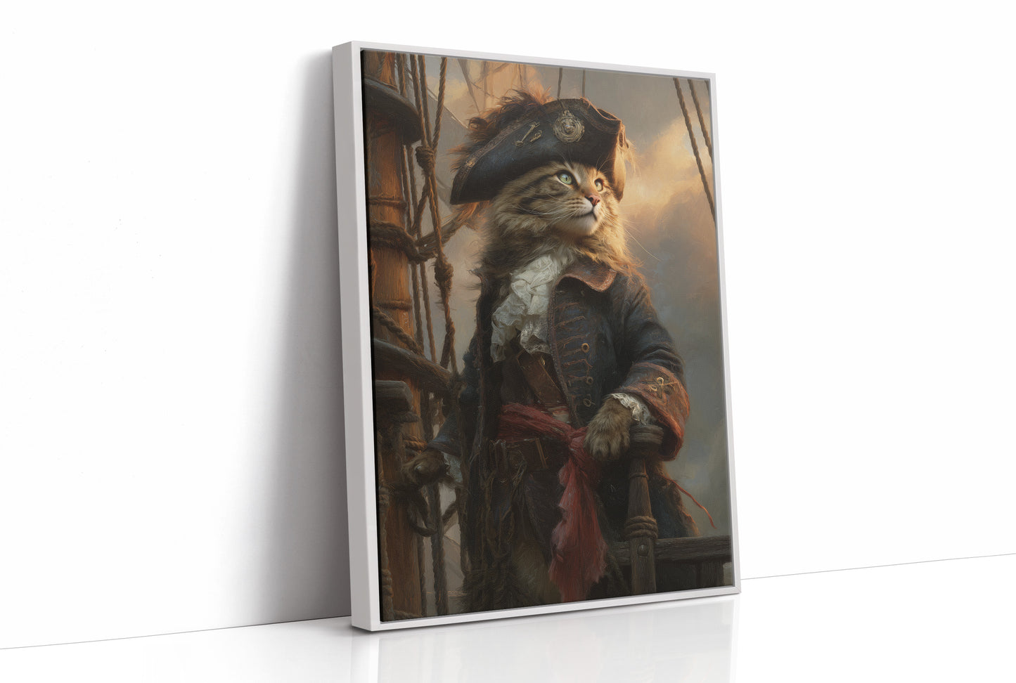 Feline Captain Navigates Golden Seas