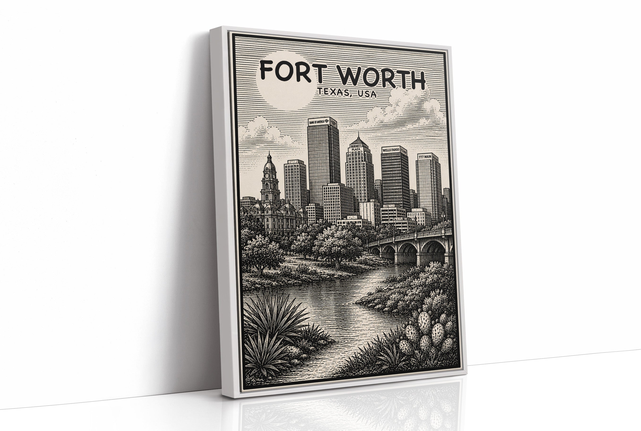 Fort Worth in Woodcut