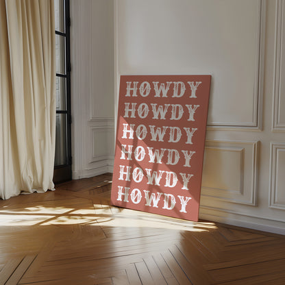 Howdy Western Typography Print – Rustic Country Wall Art