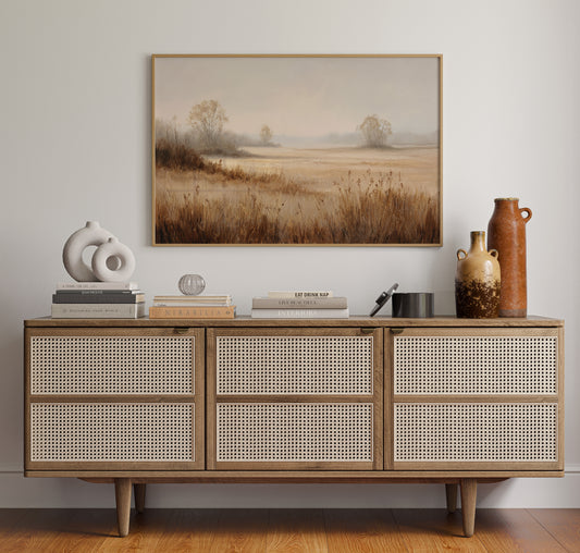 Morning Mist Paints Prairie Gold