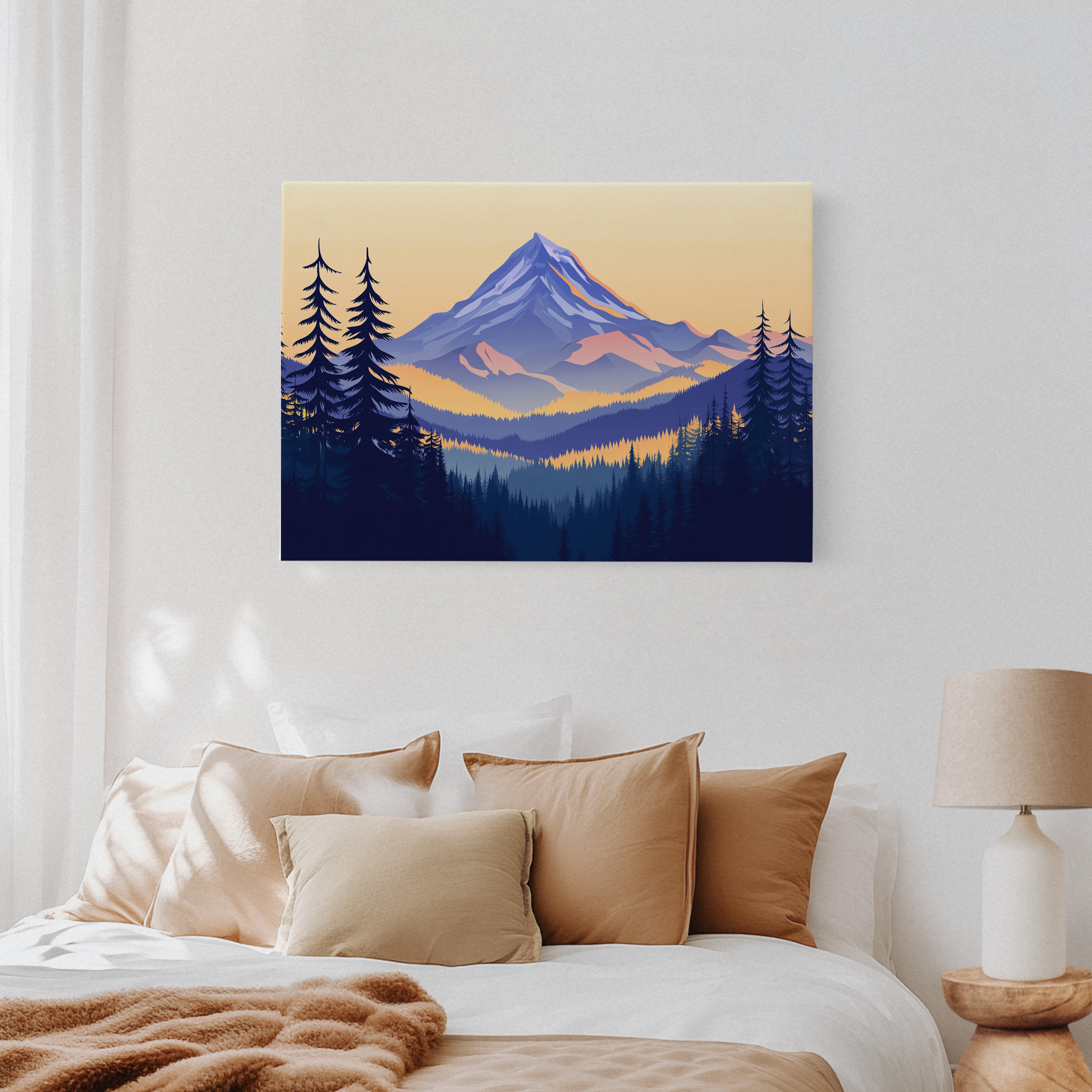 Alpine Gold Bathes Mountain Peaks