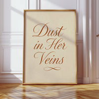Dust in Her Veins Western Calligraphy Print