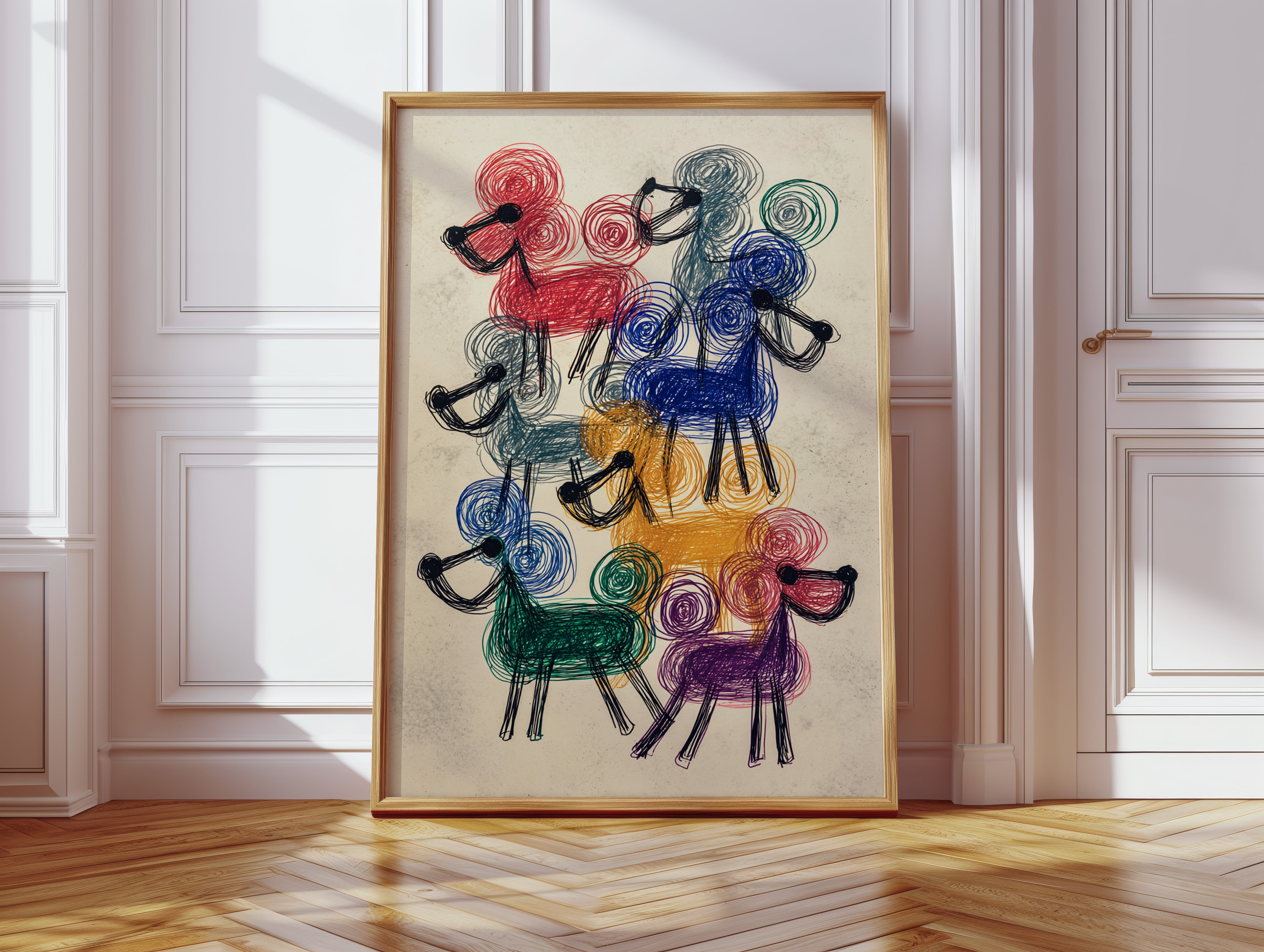 A Parade of Playful Poodles