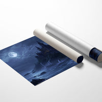 Moonlit Fortress Above Stormy Seas