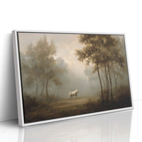 Lone Horse Among Misty Trees