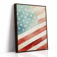 Watercolor Patriotism: America's Gentle Banner