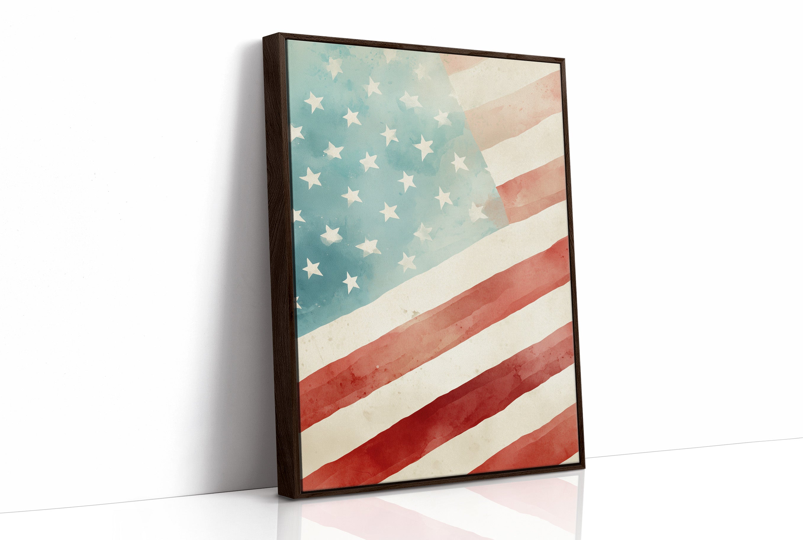 Watercolor Patriotism: America's Gentle Banner