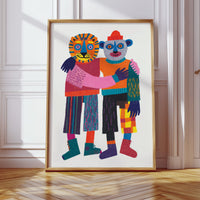 Embrace of Colorful Companionship