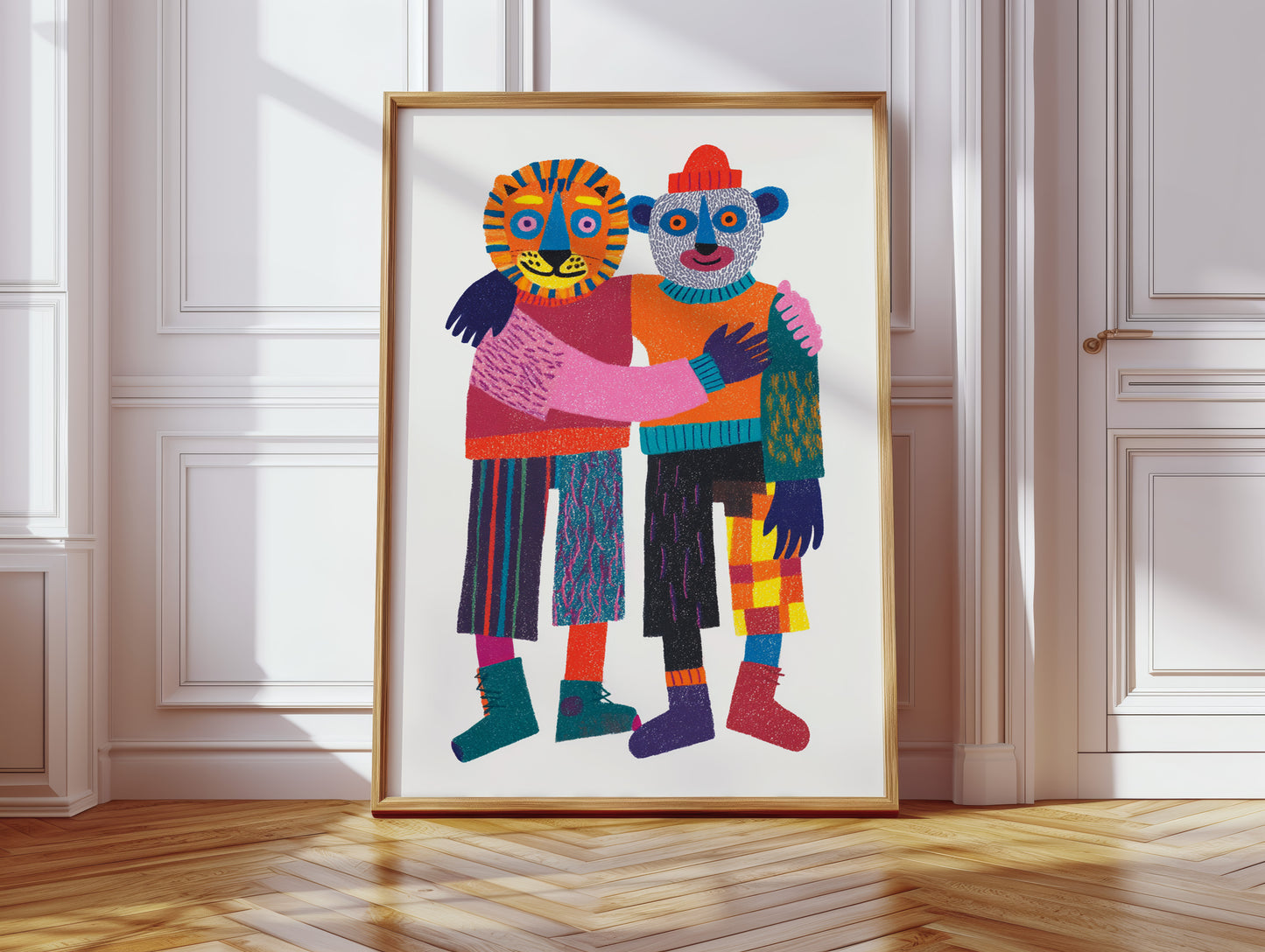 Embrace of Colorful Companionship