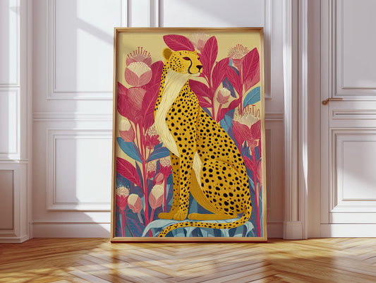 Elegance Among Vibrant Blooms