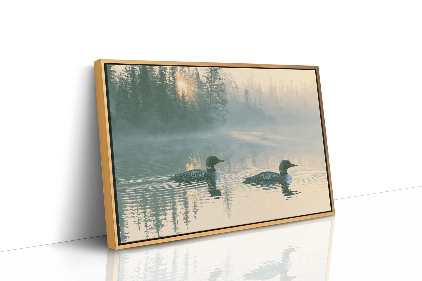 Loons, Misty Dawn Ripples
