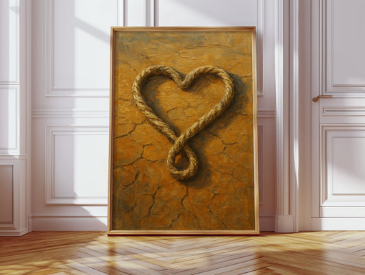 Lassoed Heart Western Rope Art