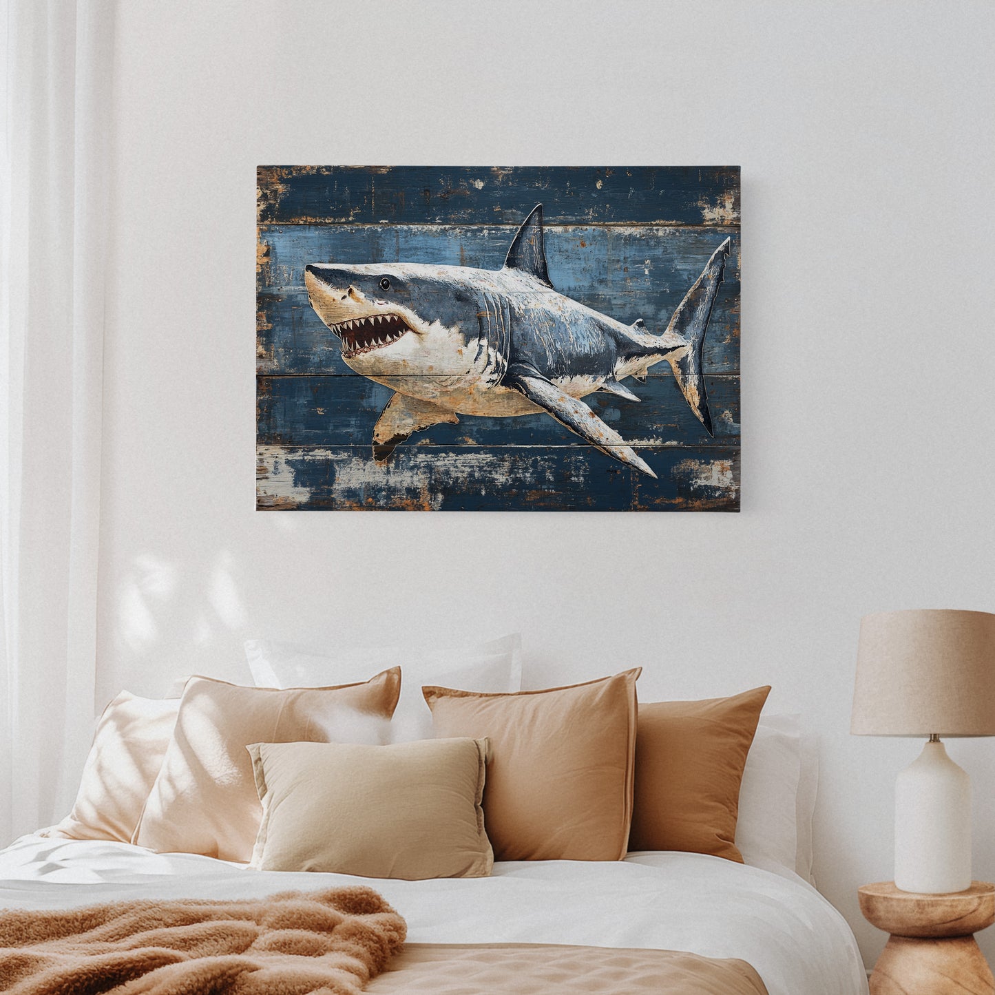 Deep Blue Tales On Weathered Wood