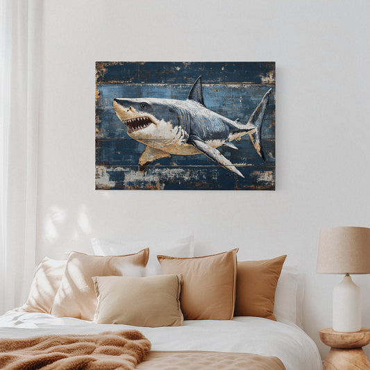 Deep Blue Tales On Weathered Wood