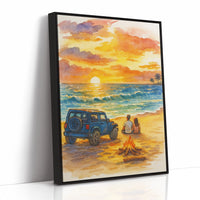 Beachside Memories Under Fire Sky