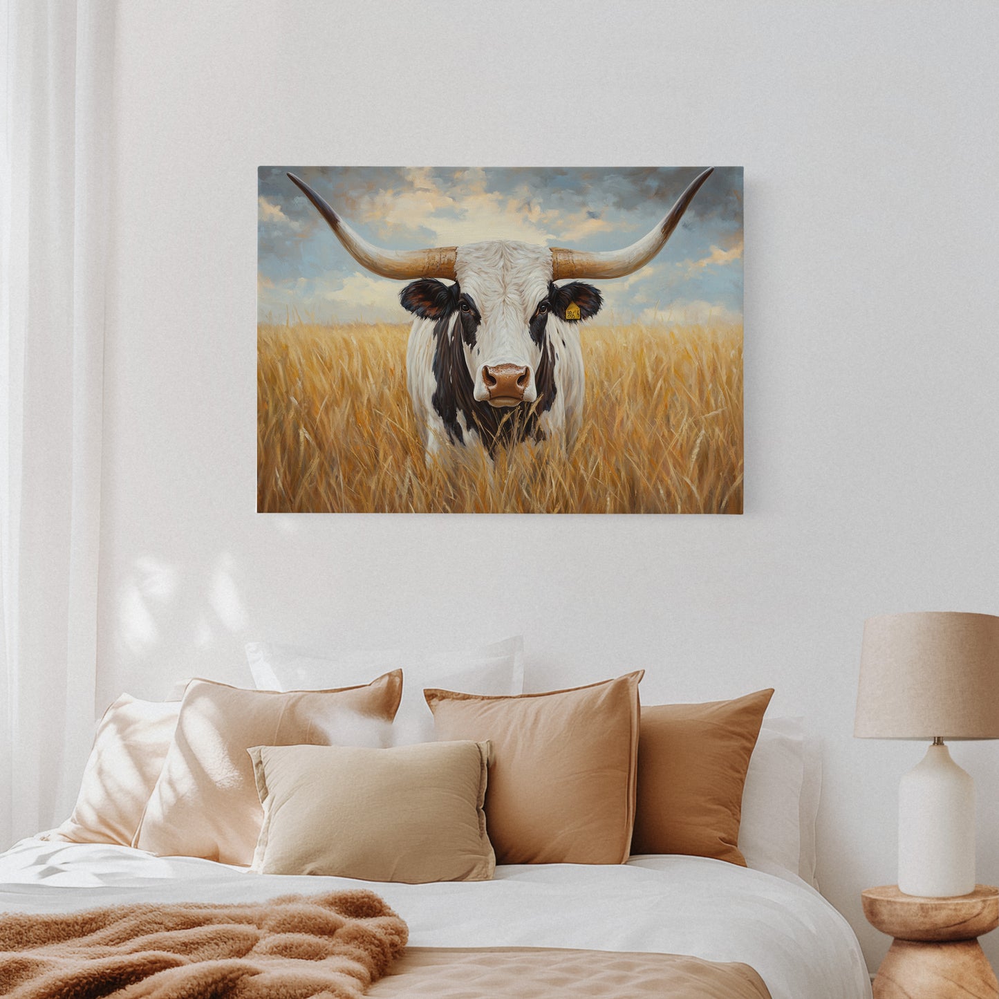 Golden Fields Meet Longhorn's Gaze