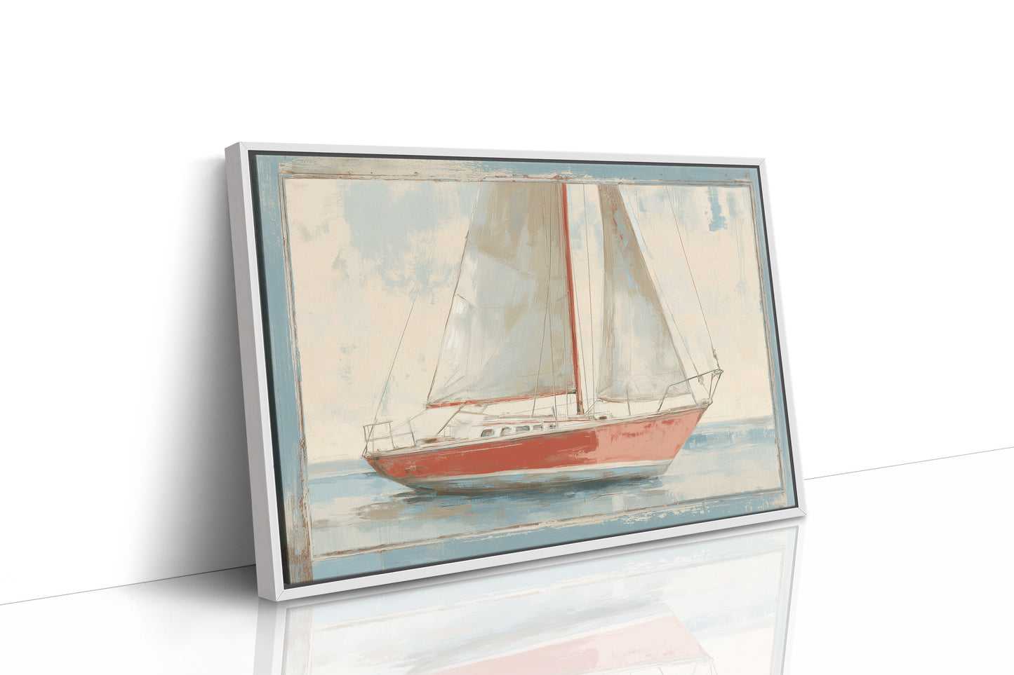 Crimson Sails On Tranquil Waters