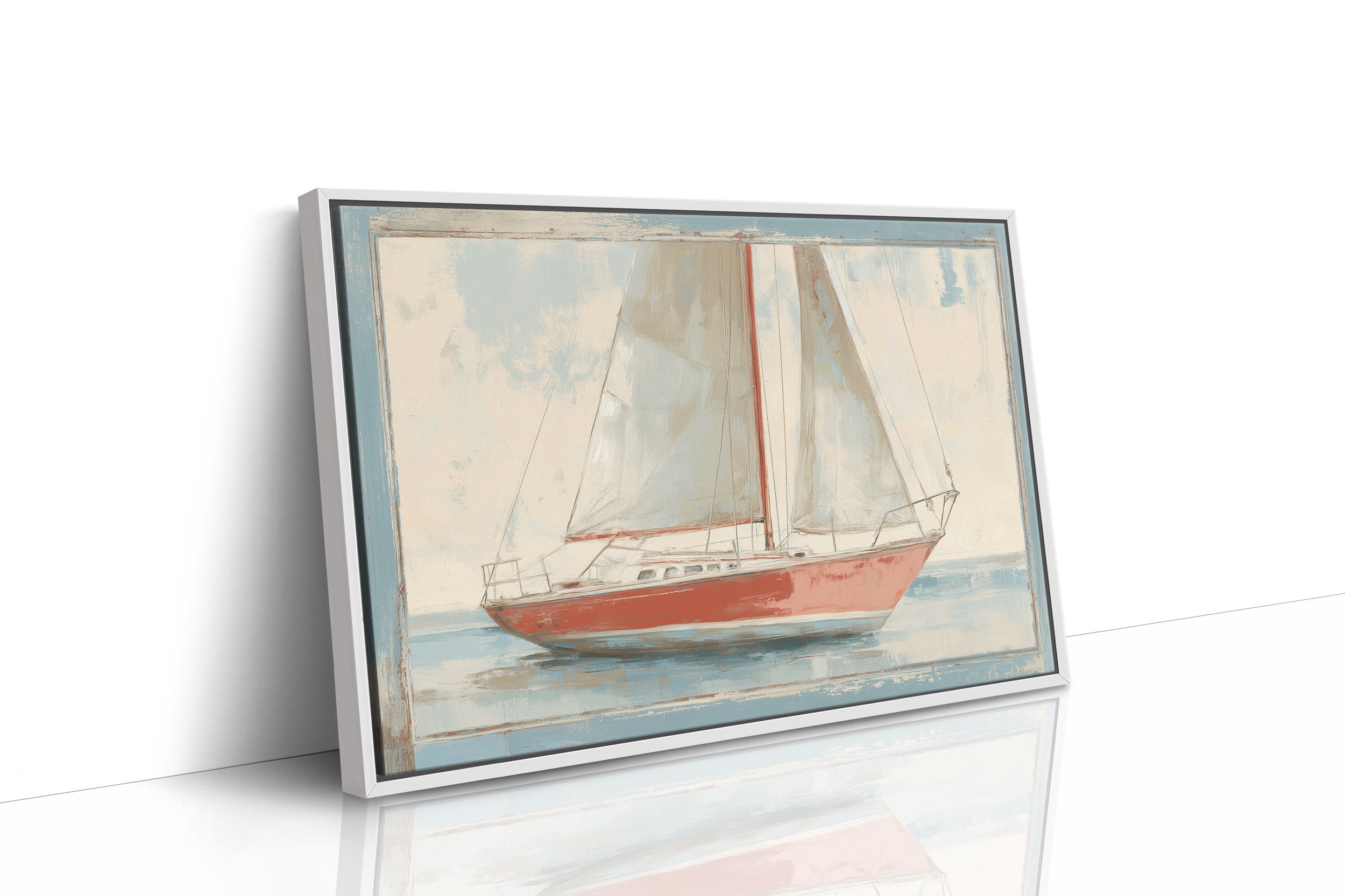 Crimson Sails On Tranquil Waters