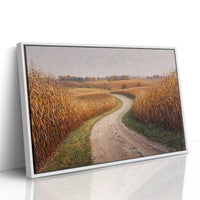 Harvest Path Winds Through Golden Fields