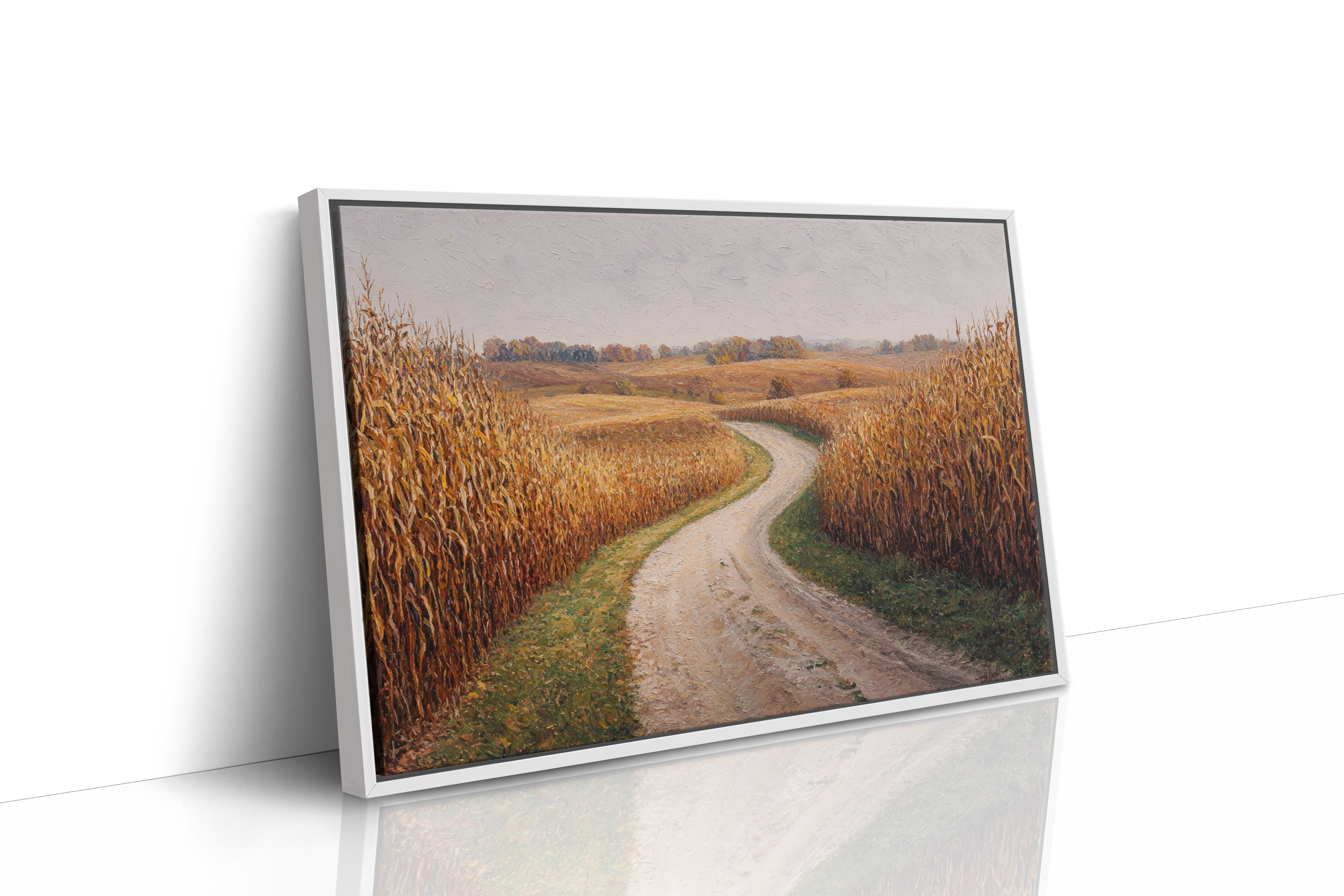 Harvest Path Winds Through Golden Fields