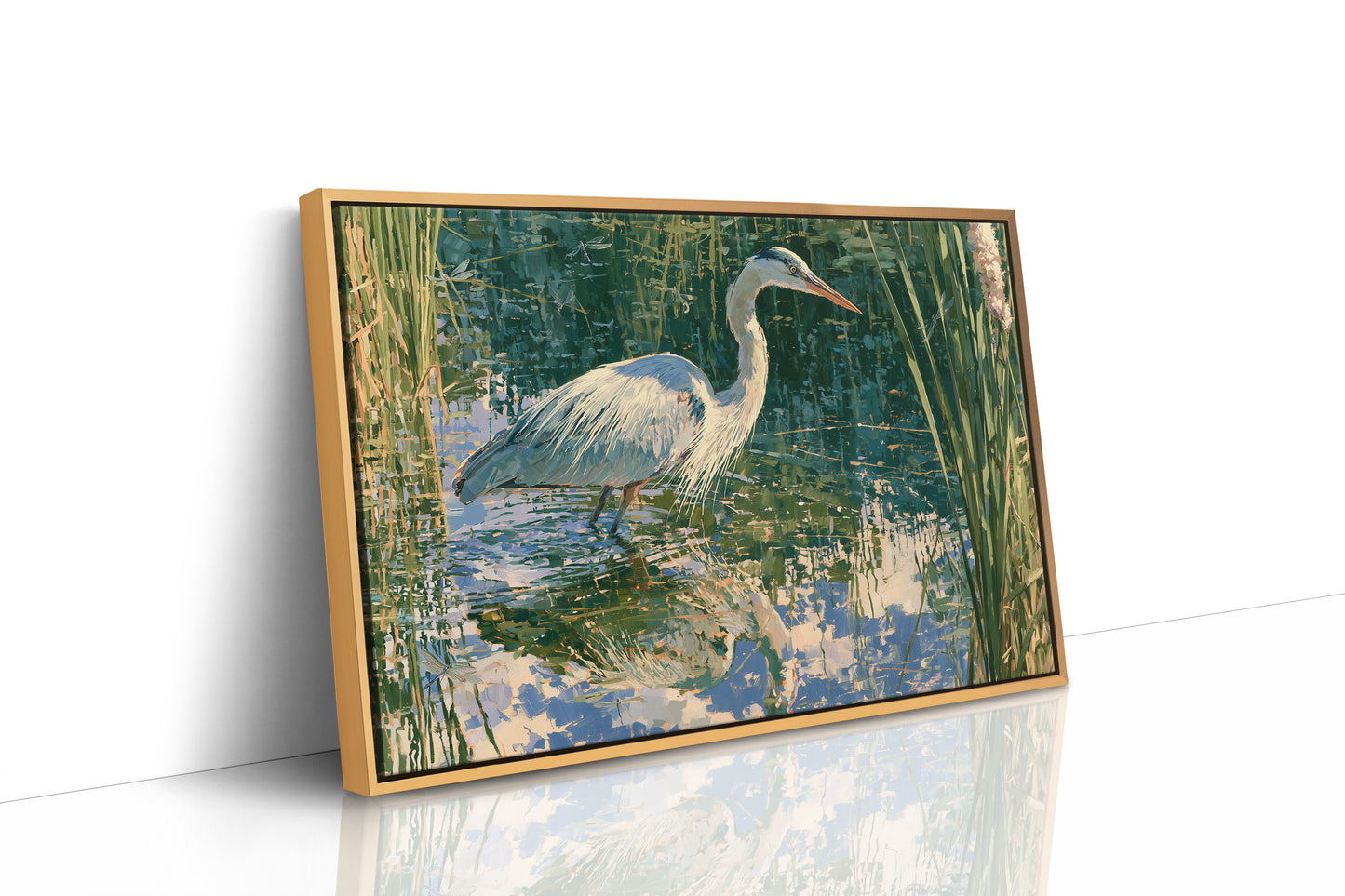 Heron, Marsh Reeds