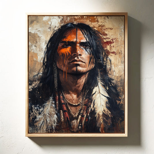 War Paint and Fire Tribal Portrait