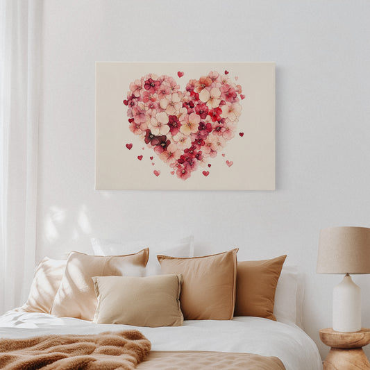 Love Blooms In Watercolor Hearts