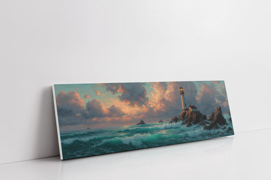 Lighthouse at Stormy Sunset