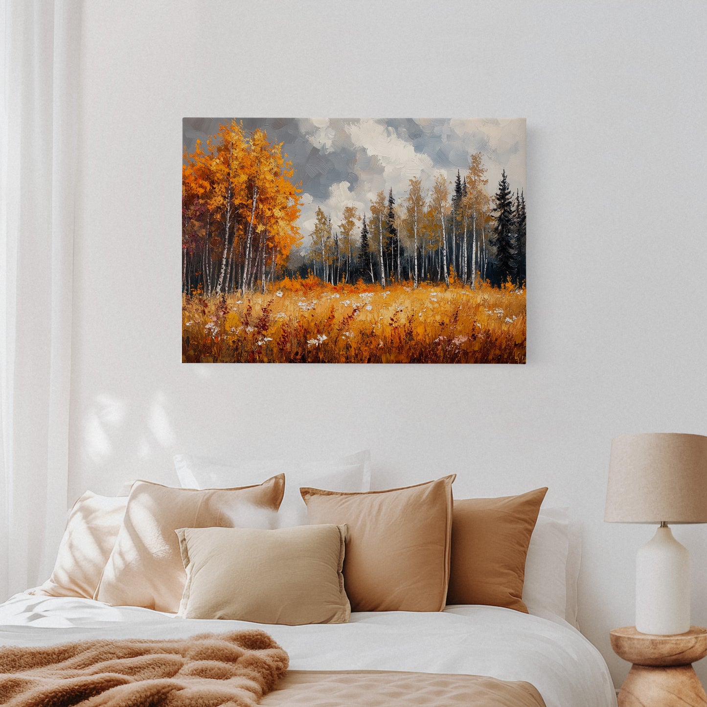 Autumn Meadow Sings Through Birch Lines